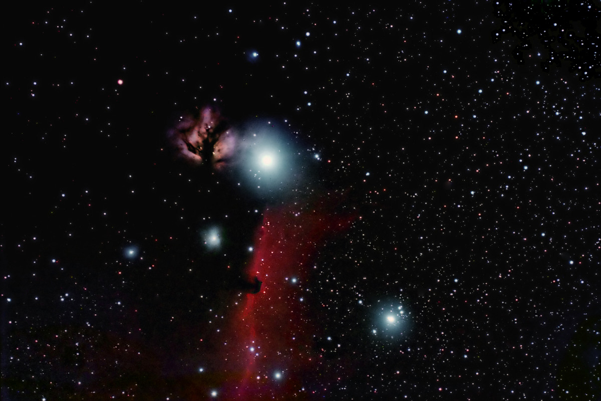 Horsehead and Flame nebulae